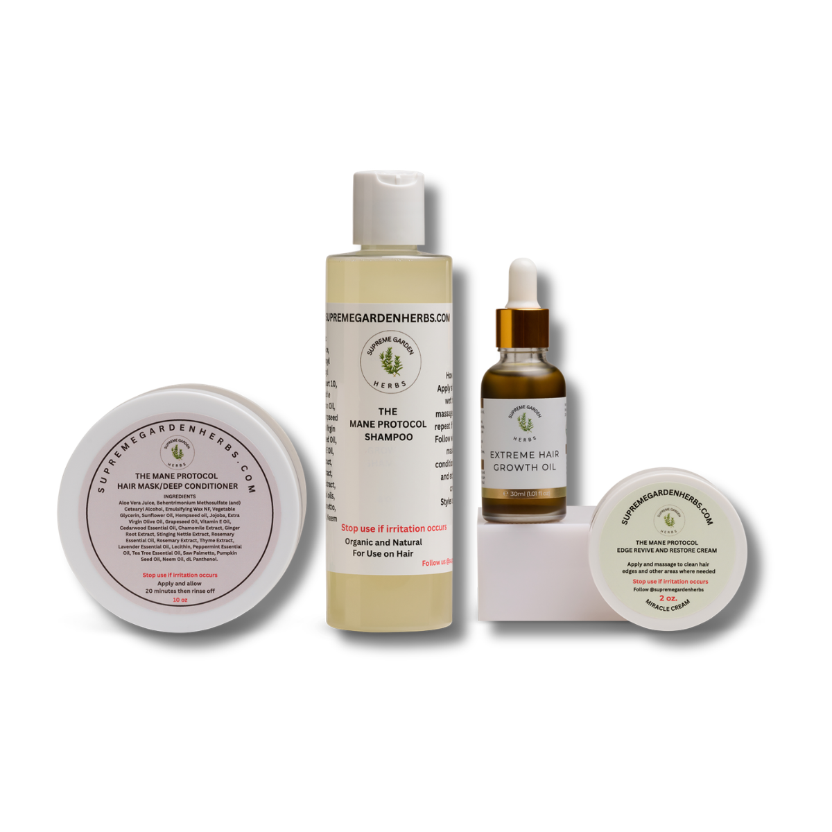 The Mane Protocol Shampoo | Hair Mask/Conditioner | Extreme Hair Growth Oil | Edge Revive & Revive Cream | Bundle