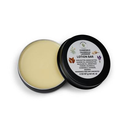 Chamomile Calendula Lavender Lotion Bar | Botanical Moisturizing Body Bar for Soft, Nourished Skin