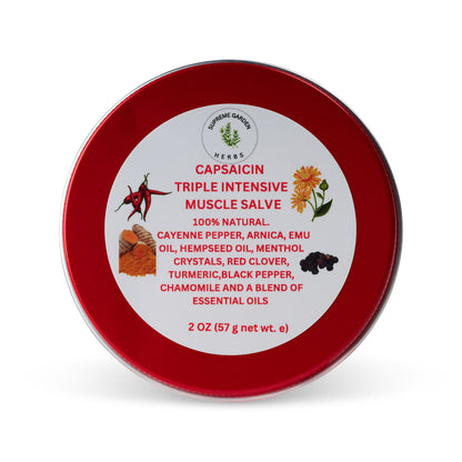 Capsaicin Triple Intensive Muscle Salve | Warming Herbal Body Balm for Sore Muscles & Joint Comfort